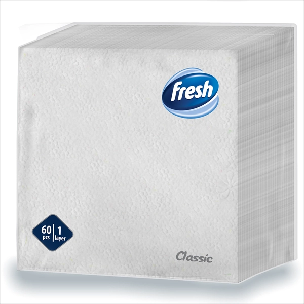 FRESH PAPIRNA SALVETA CLASSIC BELA 1 SLOJ 33X33CM 60KOM