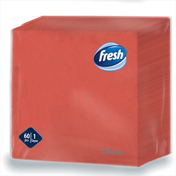 FRESH PAPIRNA SALVETA CLASSIC CRVENA 1 SLOJ 33X33CM 60KOM