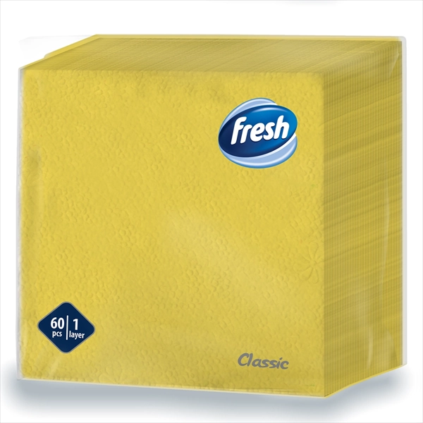 FRESH PAPIRNA SALVETA CLASSIC ŽUTA 1 SLOJ 33X33CM 60KOM