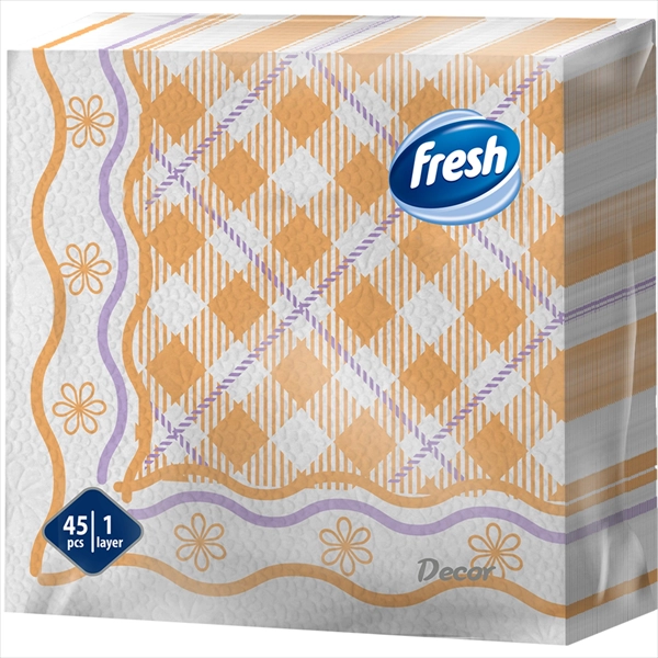 FRESH PAPIRNA SALVETA DECOR KARO MIX 1 SLOJ 33X33CM 45KOM