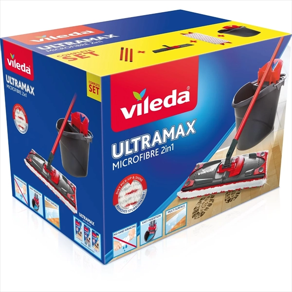 VILEDA SET ULTRAMAX (ČISTAČ PODA SA DRŠKOM-MOP+KANTA+CEDILO)