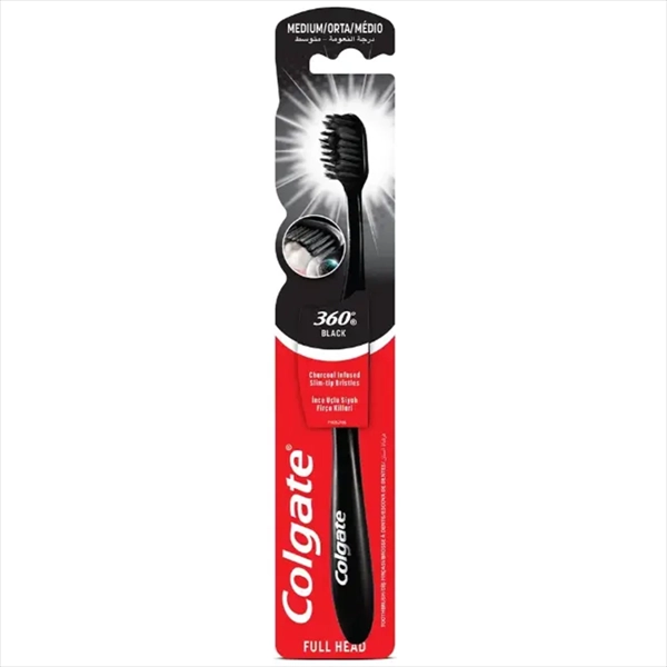 COLGATE ČETKICA ZA ZUBE 360 CHARCOAL BLACK MEDIUM 1KOM