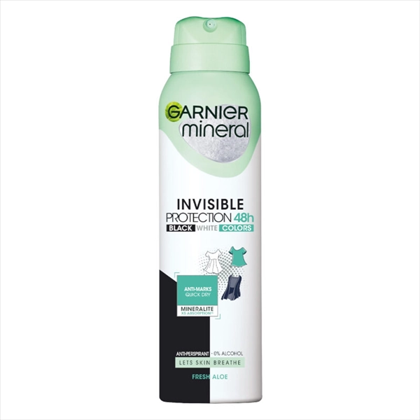 GARNIER MINERAL DEO SPREJ INVISIBLE PROTECTION B&W&COLORS WOMEN 150ML