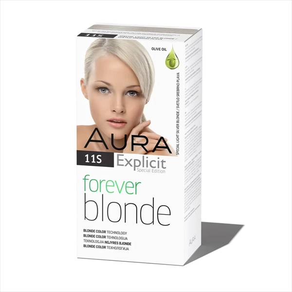 AURA EXPLICIT FOREVER BLONDE BOJA ZA KOSU 11S SVETLO SREBRNO PLAVA
