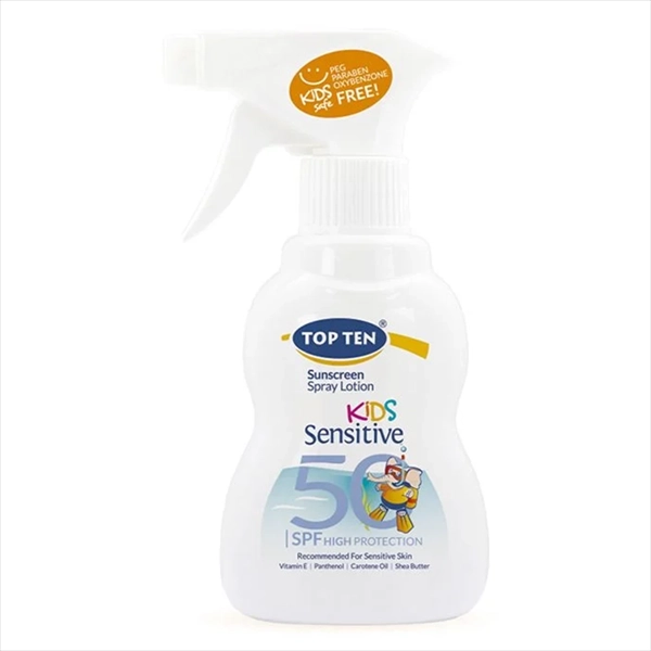 TOP TEN SUN DEČIJI LOSION SPREJ ZA ZAŠ. OD SUNCA SENSITIVE SPF50 200ML