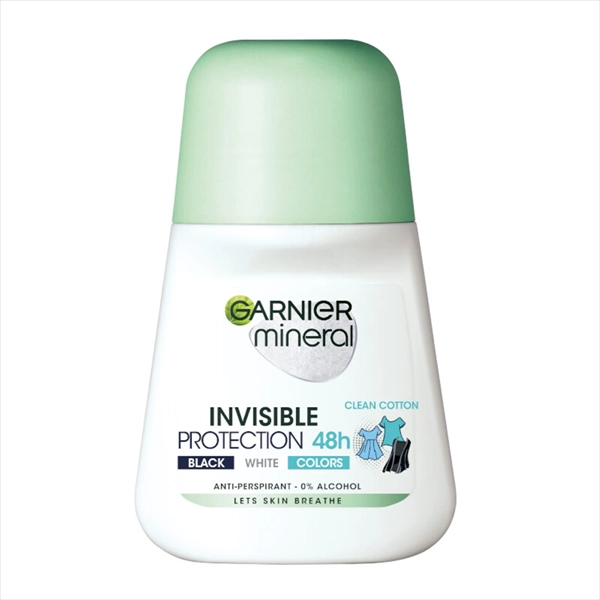 GARNIER MINERAL DEO ROLL-ON INVISIBLE PROTECT. CLEAN COTTON WOMEN 50ML