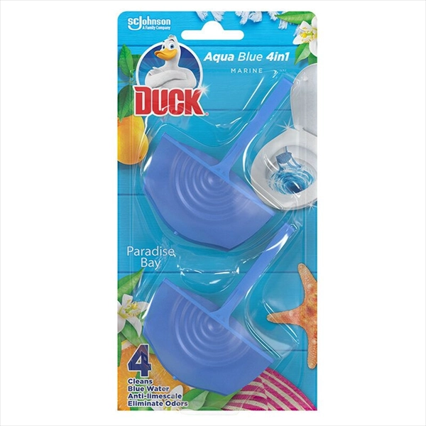 DUCK OSVEŽIVAČ WC ŠOLJE AQUA BLUE MARINE PARADISE BAY 4U1 2KOM