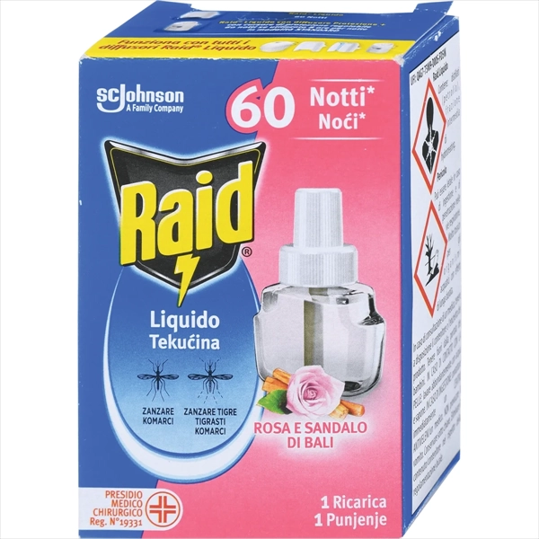 RAID DOPUNA ZA EL.APARAT PROTIV KOMARACA RUŽA&SANDALOVINA - 60 NOĆI