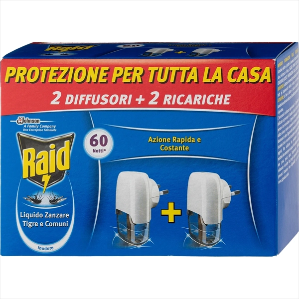 RAID ELEKTRIČNI APARAT PROTIV KOMARACA 2 APARATA + 2 DOPUNE - 60 NOĆI