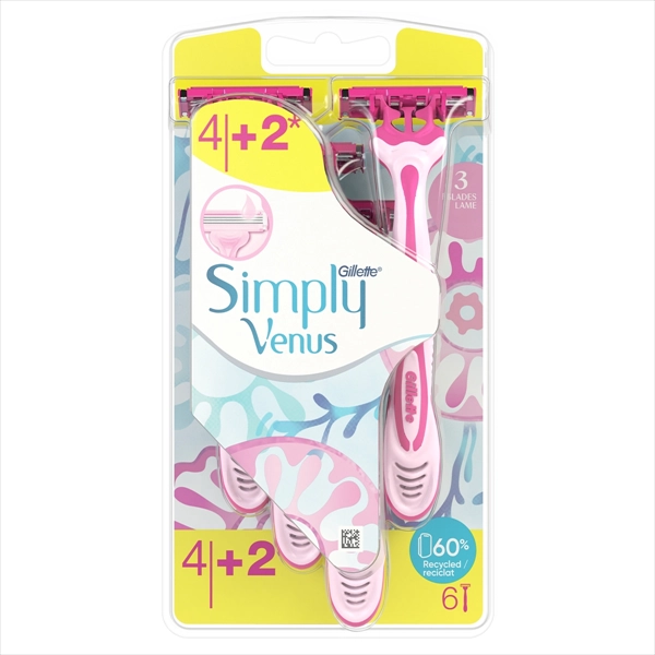 GILLETTE JEDNOKRATNI BRIJAČ SIMPLY VENUS 3 6KOM