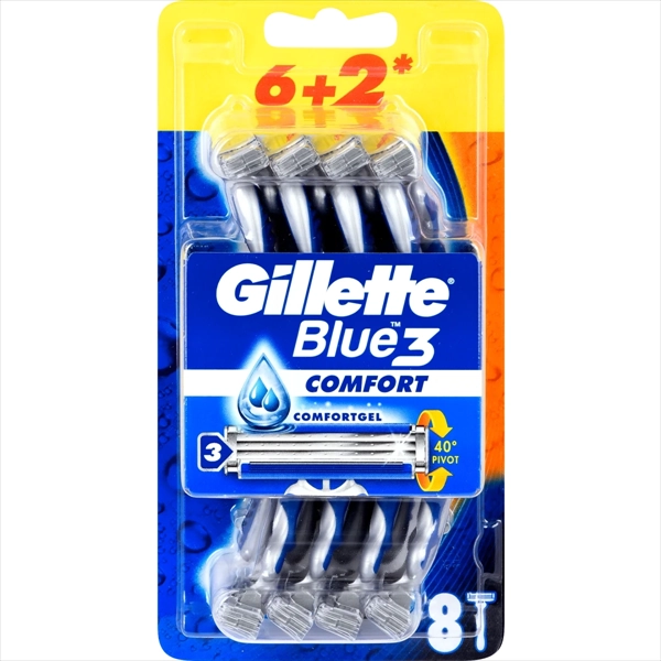 GILLETTE JEDNOKRATNI BRIJAČ BLUE 3 COMFORT 8KOM