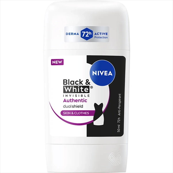 NIVEA DEO STICK 50ML BLACK & WHITE INVISIBLE AUTHENTIC (W)