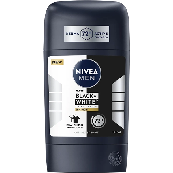 NIVEA DEO STICK 50ML BLACK & WHITE INVISIBLE EPIC NIGHT (M)