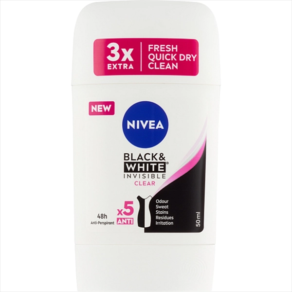 NIVEA DEO STIK BLACK&WHITE CLEAR 40ML